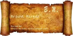 Bricht Mirkó névjegykártya
